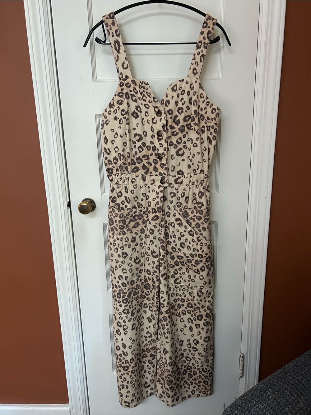 Current Air Beige Leopard-Print Jumpsuit